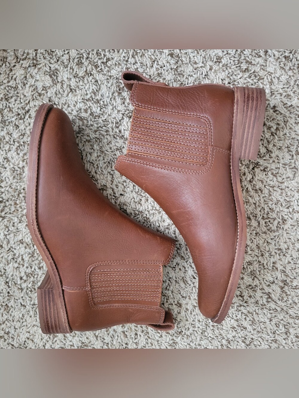 Madewell Ainsley Chelsea Boot Boots Shoes Dark Chestnut Brown Leather Size 7 - Picture 5 of 9